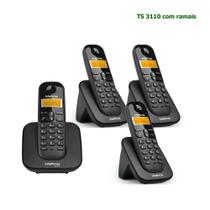 Kit Telefone Sem Fio Residencial Ts 3110 + 3 Ramais Ts 3111