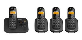 Kit Telefone Sem Fio Ts 3130 + 3 Ramais Ts 3111 Intelbras Kit Telefone Sem Fio Ts 3130 + 3 Ramais Ts 3111 Intelbras