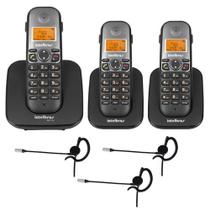 Kit Telefone Sem fio TS 5120 + 2 Ramais TS 5121 + 3 Fone HC 10 Intelbras