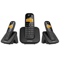 Kit Telefone TS 3110 Intelbras e 2 extensão Data Hora Alarme