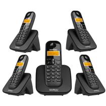 Kit Telefone TS 3110 Intelbras e 4 extensão Data Hora Alarme