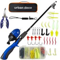 Kit telescópico Urban Deco Kids com vara de pesca de 128 cm azul