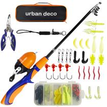 Kit telescópico Urban Deco Kids, de 128 cm, vara de pesca, laranja