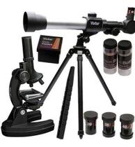Kit Telescópio Microscópio 120x + Tripé Vivitar Vivtelmic20