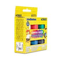 Kit Tempera Guache 06 Cores Fantasia Metallic 15ml Acrilex - 02002