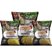 Kit Tempero Chimichurri Sem Pimenta, Ana Maria e Lemon Pepper 1kg De Cada - Super Linha Premium Mais