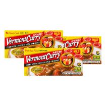 Kit Tempero pronto Curry Amakushi com Sabor Picante nível Fraco Vermont 230 gramas 3x