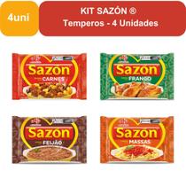 Kit Temperos SAZÓN para Carne, frango, feijão e massa - 4 unidades 60g