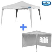 Kit Tenda Gazebo Dobravel 3x3 M Branca + 4 Paredes Mor