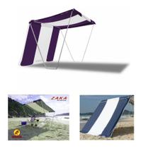 Kit Tenda Gazebo Riviera Camping Praia 2,3x2,3m + 1 Lateral Azul - Zaka Kit Tenda Gazebo Riviera Camping Praia 2,3x2,3m + 1 Lateral Azul - Zaka