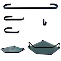 Kit Tendência Preto Sextavado 6 peças