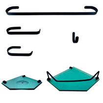 Kit Tendência Preto Sextavado 6 peças Verde