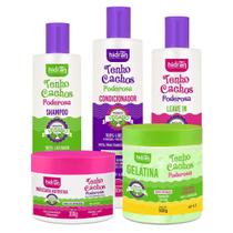 Kit Tenho Cachos Poderosa com Gelatina Aloe Vera Kit Tenho Cachos Poderosa com Gelatina Aloe Vera