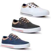Kit Tênis 3 Pares Masculino Casual Sapatênis Dia a Dia