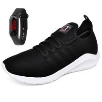 Kit Tênis Academia Esportivo Corrida Caminhada Unissex Leve + Relógio Digital Led Black Friday