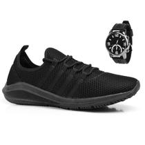 Kit Tênis Academia Esportivo Masculino Corrida Caminhada Esporte + Relógio Casual