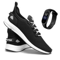 Kit Tênis Academia Esportivo Para Corrida Caminhada Esporte Treino Confortável + Relógio Digital