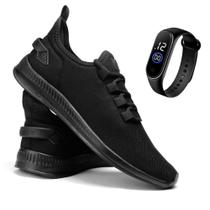Kit Tênis Academia Esportivo Para Corrida Caminhada Esporte Treino Confortável + Relógio Digital