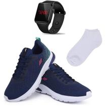 Kit Tênis Academia Feminino + Relógio Digital LED + Meia