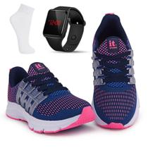 Kit Tênis Academia Feminino + Relógio Digital LED + Meia - It Shoes