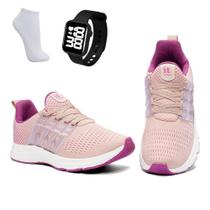 Kit Tênis Academia Feminino + Relógio Digital LED + Meia