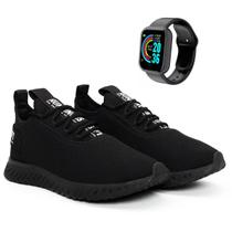 Kit Tênis Academia Masculino Esportivo Caminhada Olimp BF Shoes + Smartwatch