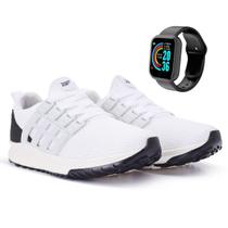Kit Tênis Academia Masculino Esportivo Olimp Caminhada Malhar Musculação + Smartwatch BF Shoes