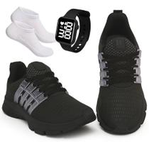 Kit Tênis Academia Masculino + Relógio Digital LED + Meia