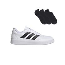 Kit Tênis Adidas Casual Courtblock Unissex + 3 Pares de Meias Pretas Kit Tênis Adidas Casual Courtblock Unissex + 3 Pares de Meias Pretas