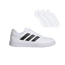 Kit Tênis Adidas Casual Courtblock Unissex + 3 Pares de Meias