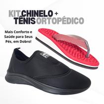 Kit Tênis Adulto Feminino e Masculino e Chinelo Ortopédico Massageador Confortável Kit Tênis Adulto Feminino e Masculino e Chinelo Ortopédico Massageador Confortável