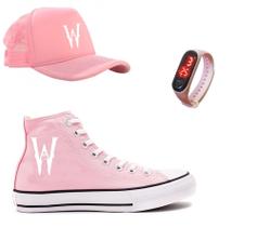 Kit Tênis Boné Relógio Da Wandinha Série Família Addams Adulto Infantil