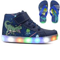 Kit Tenis Botinha Infantil Luzinha De Led Dinossauro Chinelo Kit Tenis Botinha Infantil Luzinha De Led Dinossauro Chinelo