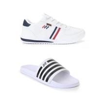 Kit Tênis Branco Enfermagem Medico Masculino Chinelo Sandália Slide