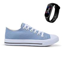 Kit Tênis Casual All Colors Feminino + Relógio Digital Touch + Palmilha com Bolha em Gel