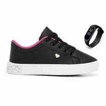 Kit Tenis Casual Feminino Infantil Sapatinho Menina Com Relogio Led Kit Tenis Casual Feminino Infantil Sapatinho Menina Com Relogio Led
