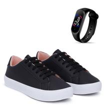 Kit Tênis Casual Feminino Soft Feet Leve e Macio + Relógio Touch Digital