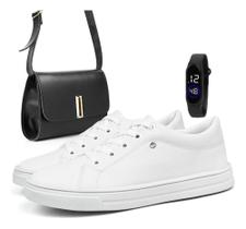 Kit Tênis Casual Feminino Trabalho Medica Sapatenis Amarrar