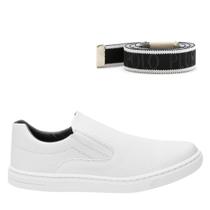 Kit Tênis Casual Masculino Slip On Elástico Conforto + Cinto Kit Tênis Casual Masculino Slip On Elástico Conforto + Cinto