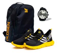 Kit Tenis Casual Unissex Academia Leve + Mochila E Relógio