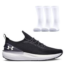 Kit Tênis Corrida Masculino Feminino Quicker e Pct Meias cano alto Under Armour