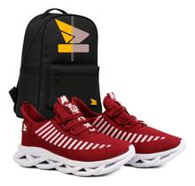 Kit tenis corrida masculino treino esportes exercício funcional academia confortável leve macio + mochila