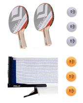 Kit Tênis de Mesa 02 Raquetes Energy + 06 Bolas 2** + Rede Suporte Alicate