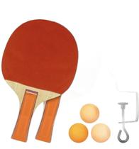Kit Tenis De Mesa - 2 Raq + 2 Suportes + 1 Rede + 3 Bolinhas