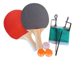 Kit Tênis de Mesa 2 Raquete 3 Bolinha com Rede Ping Pong