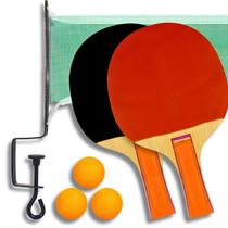 Kit Tênis De Mesa 2 Raquetes 3 Bolinhas de Ping Pong E Rede