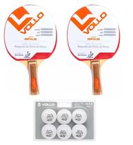 Kit Tênis de Mesa 2 Raquetes Impulse Pro ITTF + 06 Bolas 3 *** Vollo