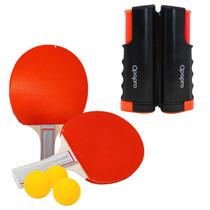 Kit Tênis de Mesa Completo Tomate Rede Expansível Opapro OPAY003 e Kit 2 Raquetes com Bolinhas MEE002 Diversão Garantida em Qualquer Lugar