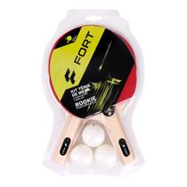 Kit tênis de mesa fort rookie (2 raquetes 3 bolas)