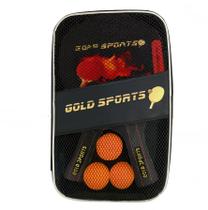 Kit Tênis de Mesa Gold Sports Space 2 Raq 6 Estrelas e 3 Bolas 3 Estrelas com Capa Kit Tênis de Mesa Gold Sports Space 2 Raq 6 Estrelas e 3 Bolas 3 Estrelas com Capa
